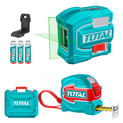 Set Nivel Laser 0-35M + Cinta/Wincha Metrica 5M Industrial Total
