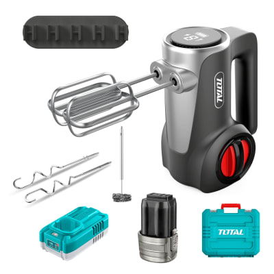 Set de Batidora 7 velocidades + Accesorios + Bateria y Cargador 16v Total