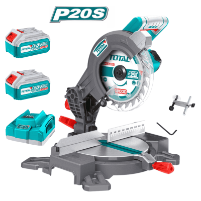 Sierra ingleteadora telescopica 20v + 2 baterias 4ah y cargador Total