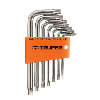 Juego de 7 llaves torx con organizador Truper