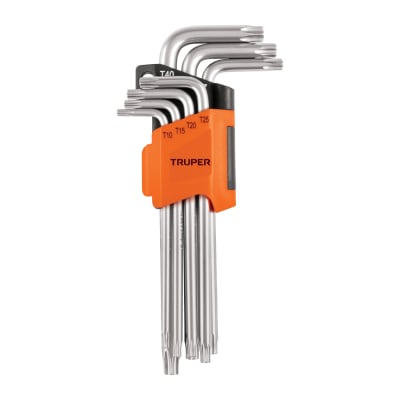 Juego de 7 llaves torx largas con organizador, Truper1