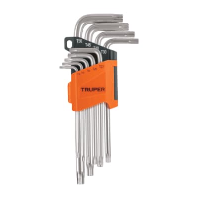 Juego de 9 llaves torx largas con organizador abatible Truper1