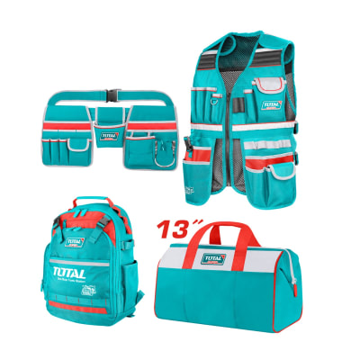 COMBO CHALECO + PORTA HERRAMIENTAS + MALETIN Y MOCHILA TOTAL1