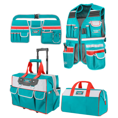 Kit 4 Porta Herramientas Chaleco + Maletin + Bolso + Cinturón Total1