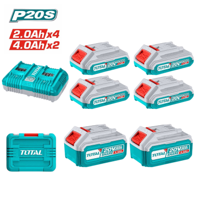 Pack 2 baterias 20v 4ah + 4 baterias 20v 2ah + cargador Total