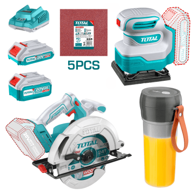 Combo sierra circular 20v + lijadora orbital 20v Total1