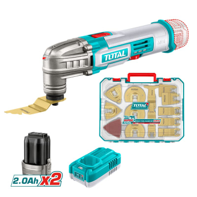 Herramienta Multifuncional + 2 Baterías y Cargador 16v + Accesorios Total1