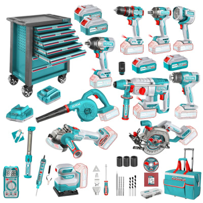 MEGA COMBO 9 EN 1 + GABINETE PORTAHERRAMIENTA 369PCS TOTAL
