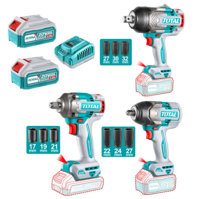 Combo llaves de impacto 3 en 1 industrial Total1