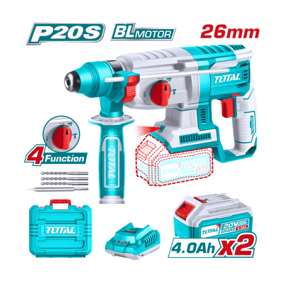 Rotomartillo SDS Plus 2 Joules + 2 baterias 4ah Total