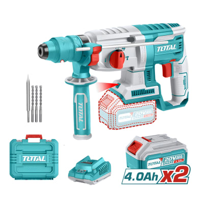 Rotomartillo SDS PLUS 2.5J + 2 Bateria y Cargador 20v Total