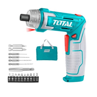Destornillador 8v + maletin y accesorios Total