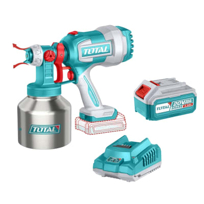 Pistola para pintar 20v + bateria 4h y cargador Total