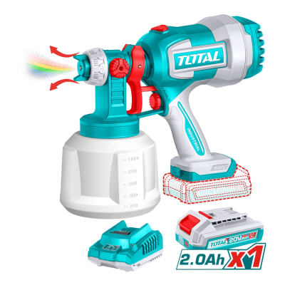 Pistola para pintar 20V 1000ML + 1 Cargador + 1 Bat 2 Ah Total