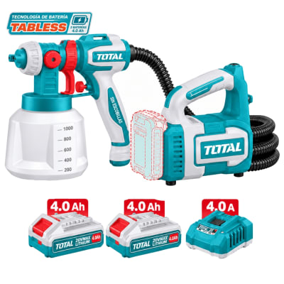Pistola para Pintar 20V 1000ML + 2bat 4Ah Tabless Total1