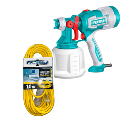 Pistola para pintar 530W Total + Extension 10m 3 tomas Home Light1