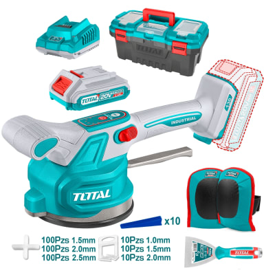 Ventosa vibrador soporta 60kg + rodillera + maletín 20v total