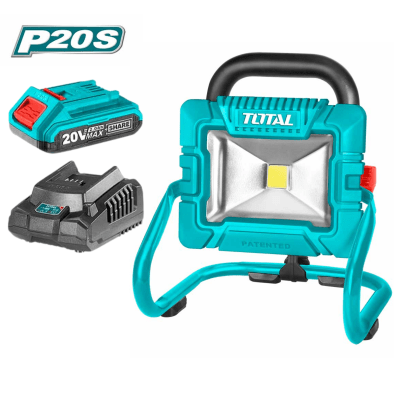 Lampara reflector 20v 20w incluye bateria 2Ah y cargador Total