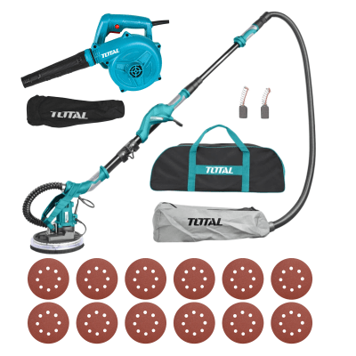 Combo lijadora de pared y techo 1050w + Sopladora y aspiradora 400w Total