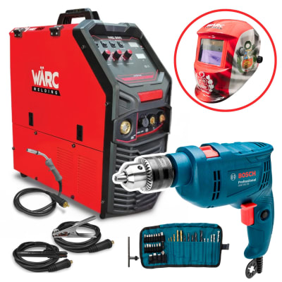 Soldadora Multiproceso 285MIG WARC + Taladro percutor GSB 550 + 34 accesorios Bosch