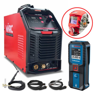 Soldadora Tig 250AMP WARC 250TIG +Medidor laser de distancia 25 metros GLM 25-23 Bosch