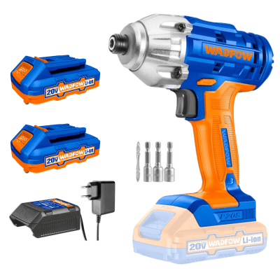 Atornillador de impacto + 2 baterías y cargador Wadfow