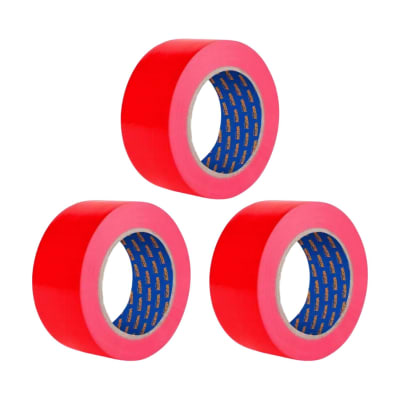 Pack x 3 unidades Cinta de señalización rojo x 30 metros x 50mm Wadfow