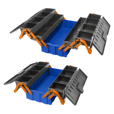 Juego de 2 piezas de cajas de herramientas de plástico Wadfow1