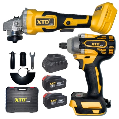 Kit de amoladora y llave de impacto 48v color amarillo XTD