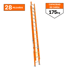 Escalera telescópica fibra de vidrio 28 peldaños Truper