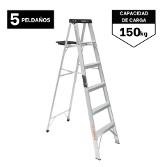 Escalera Tipo Tijera 5 Peldaños Soporta 150 Kg Truper