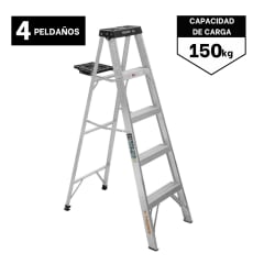 Escalera Tipo Tijera 4 Peldaños Soporta 150 Kg Truper