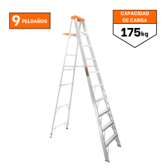 Escalera Tipo Tijera 9 Peldaños Soporta 175 Kg Truper 0