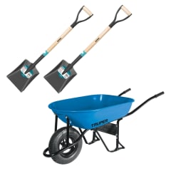 Carretilla 5.5 Truper + 2 Palas Cuadrada Total 0