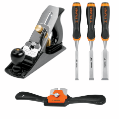 Combo cepillo carpintero #4 con cuchilla de vuelta y formones Truper 0