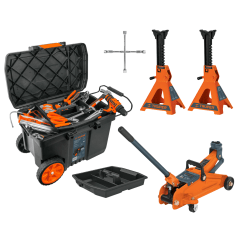 Combo gata 2 tn + caballete 3tn + caja de herramientas Truper 0