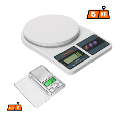 Balanza para cocina de plastico 5kg y balanza de bolsillo 500g truper