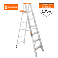 Escalera Tipo Tijera 6 Peldaños Soporta 175 Kg Truper 0