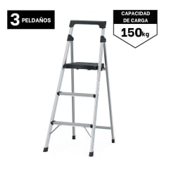 Escalera Tubular 3 Peldaños Aluminio Truper