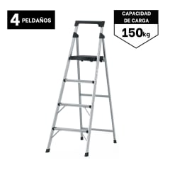 Escalera Tubular 4 Peldaños Aluminio Truper 0