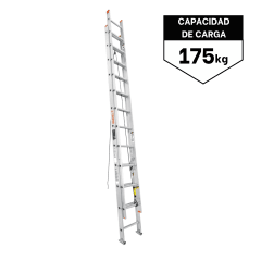 Escalera Telescópica 24 peldaños Soporta 175 Kg Truper