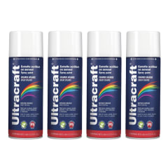 Pintura Spray Color Blanco Brillante x4 Unidades Ultracraft