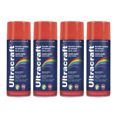 Pintura Spray Color Rojo Brillante x4 Unidades Ultracraft