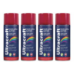 Pintura Spray Color Rojo Fuego x4 Unidades Ultracraft 0