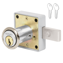 Chapa cerradura para mueble modelo 25 Cromo Hermex