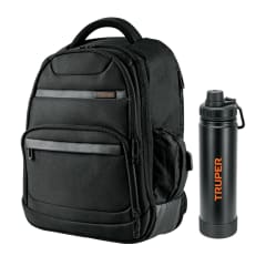 Kit Mochila porta laptop y Termo acero Inoxidable Truper 0