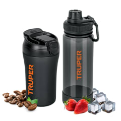 Termo de Acero Inoxidable 400ml + Tomatodo de Plástico 740ml Truper 0