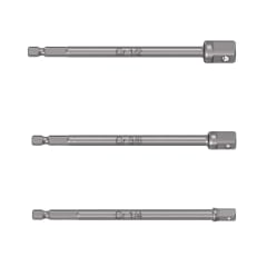 Juego de 3 adaptadores largos para dados de 1/4, 3/8 y 1/2´´ Truper