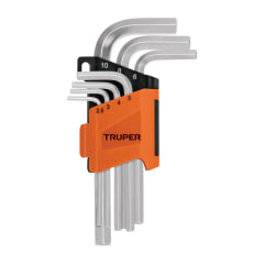 Juego 7 llaves allen mm punta hexagonal con organizador Truper 0