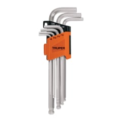 Juego 7 llaves allen largas std punta bola con organizador Truper 0